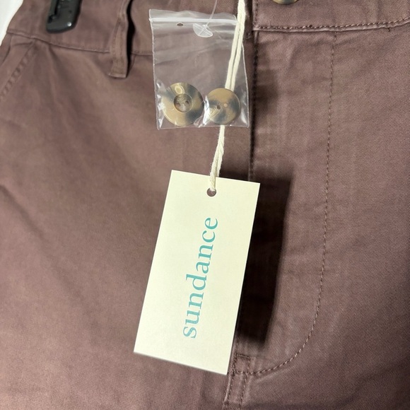 NEW Sundance Women’s Embroidered Cargo Pants 6 Dark Brown Boho Cotton Stretch - Picture 5 of 11